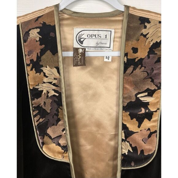 OPUS 1 by Diana Martin Velvet Vintage Kimono Boho Jacket One‎ Size Fits All - Picture 2 of 9